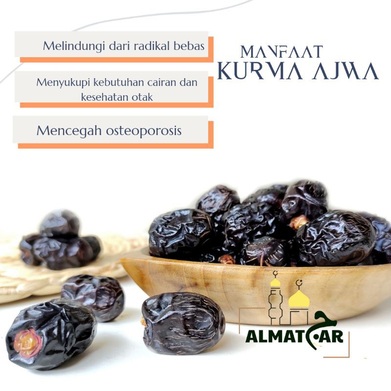 

KURMA AJWA ALIYAH MADINAH 1kg (1000gr) Ajwa premium fresh ajwah madinah