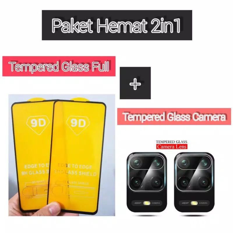 PAKET HEMAT 2IN1 TAMPERED GLASS XIAOMI REDMI NOTE 9 / NOTE 9 PRO