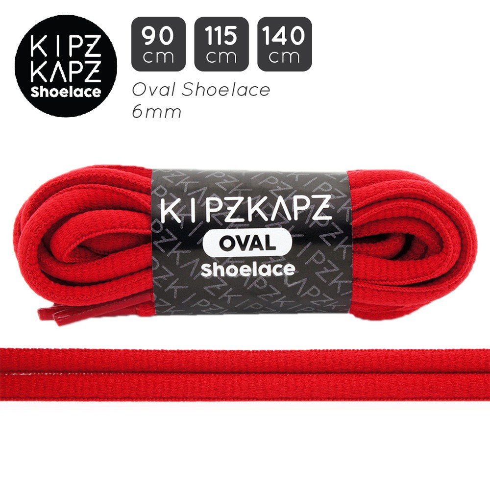 KIPZKAPZ TALI SEPATU LONJONG - OVAL SHOELACE 6MM - OS9 TRUE RED - 90CM 115CM 140CM