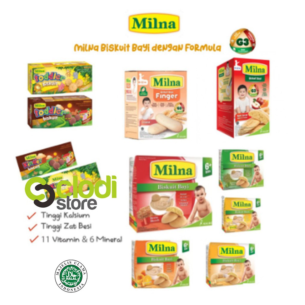 MILNA BISKUIT BAYI 6+ 130g / UNTUK 6 BULAN KEATAS BABY FINGER 8+ snack bayi cemilan bayi camilan mpa