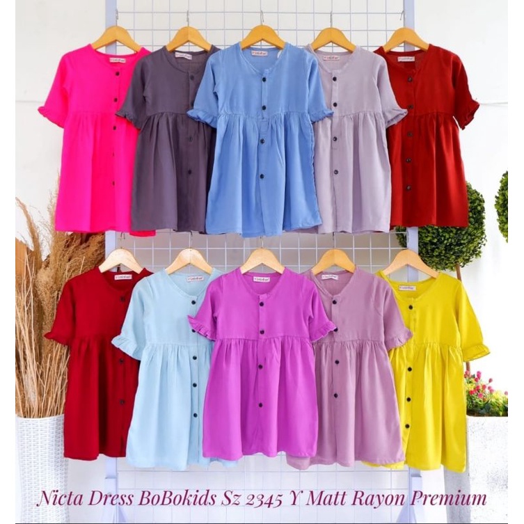 DRESS KATUN RAYON ANAK MURAH / DRESS RAYON ANAK PEREMPUAN MURAH / DASTER KATUN RAYON ANAK / BAJU ANA