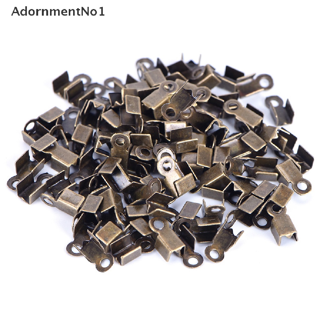 (AdornmentNo1) 100pcs / Set End Cap / Tutup Ujung Tali Kulit Untuk Membuat Perhiasan DIY