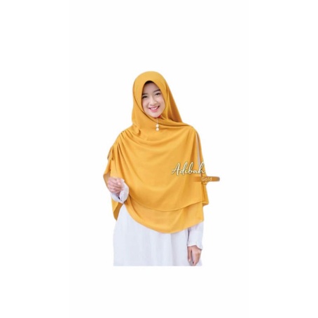 KHIMAR SERUT SAMPING WARNA GOLD