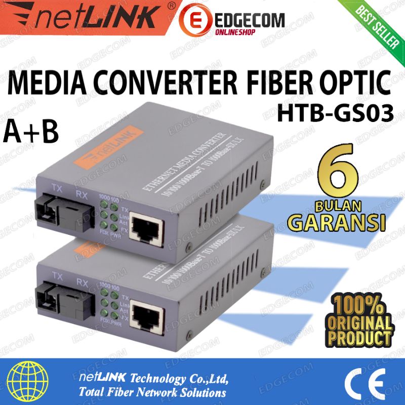 HTB-GS-03 A+B Gigabit Ethernet Media Converter FO NETLINK