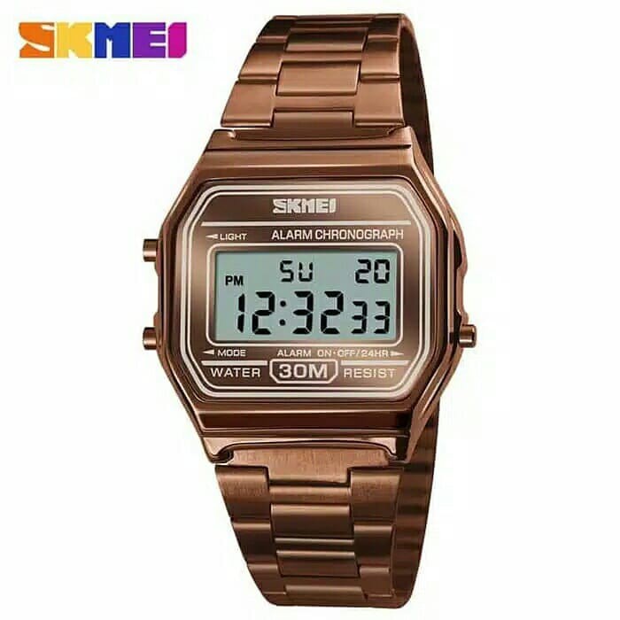 SKMEI 1123 Jam Tangan Wanita Digital Tali Rantai Stainless Terbaru