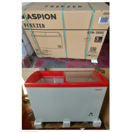 Maspion Chest Freezer Sliding Glass 300 Liter Uchida UFH-300C UFH 300C