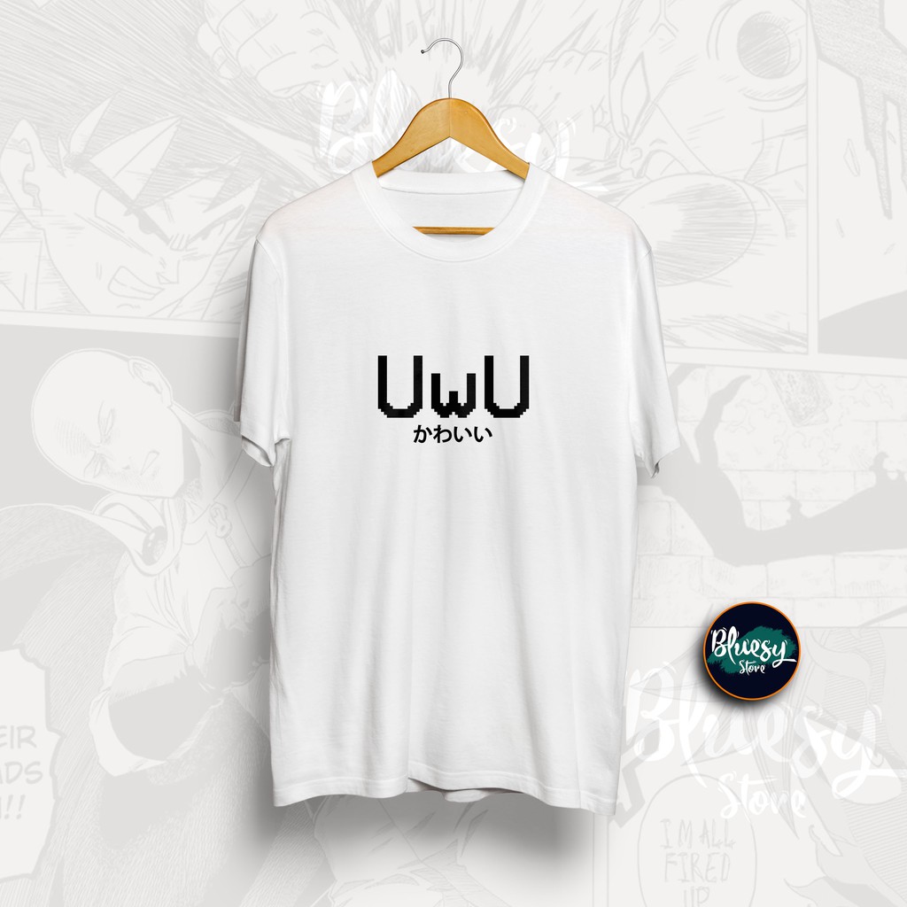 Kaos EMOJI UwU KAWAII JAPANESE EMOTICON TUMBLR TEE ANIME / T-Shirt JEPANG EMOTICON LUCU DISTRO ANIME