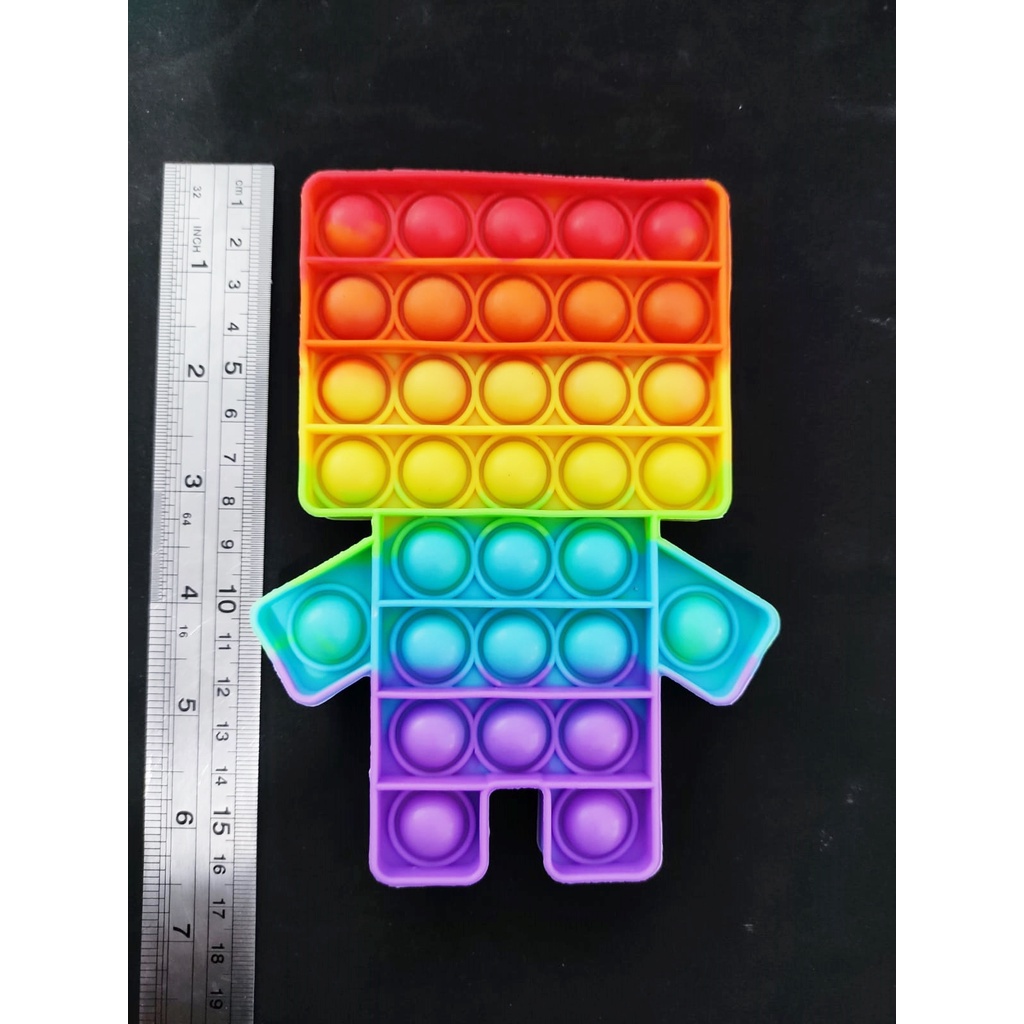Tas Pop It Motif UNICORN / Mainan pop it murah popit Pop Its Square rainbow multicolor Fidget Toy Push bubble Penghilang Stres-ROBOT