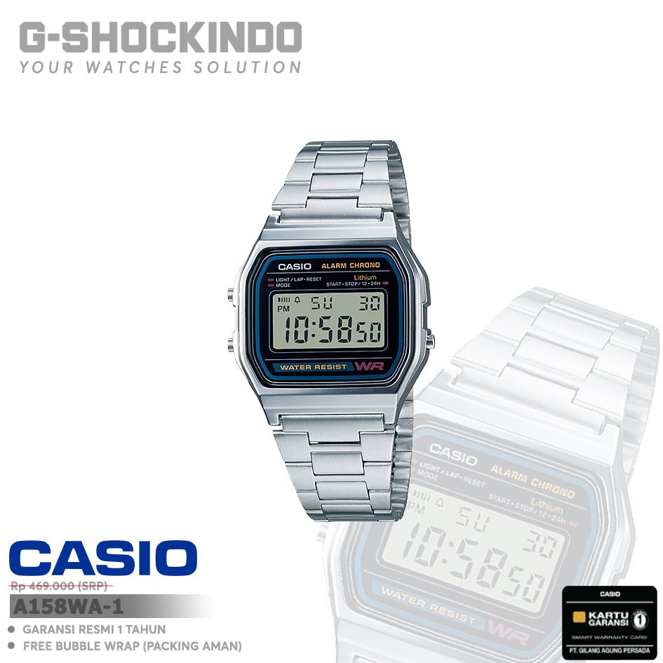 Jual Casio A158WA-1 / A158WA-1DF Original | Shopee Indonesia