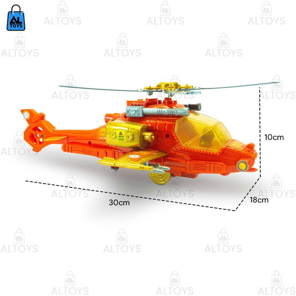 Mainan Helikopter Tarik Berjalan / Mainan Battle Helicopter Apache Superhero Edition BP9777