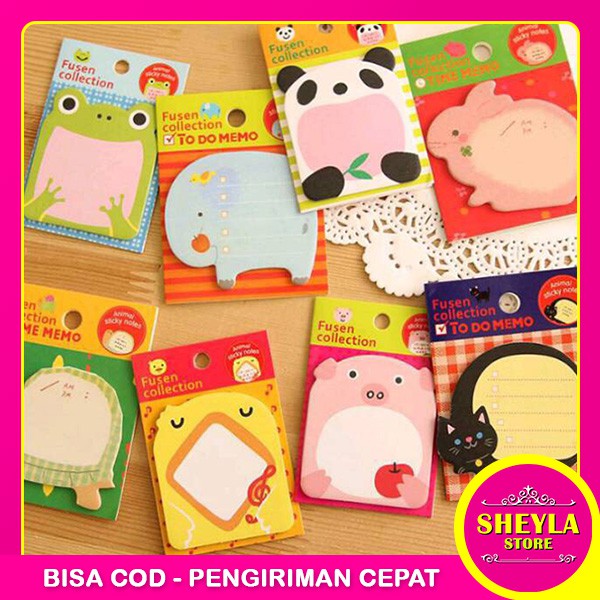 Sticky Notes Animal Memo Paper Animal / Tempelan Kertas Memo Karakter Lucu Unik / TS-78