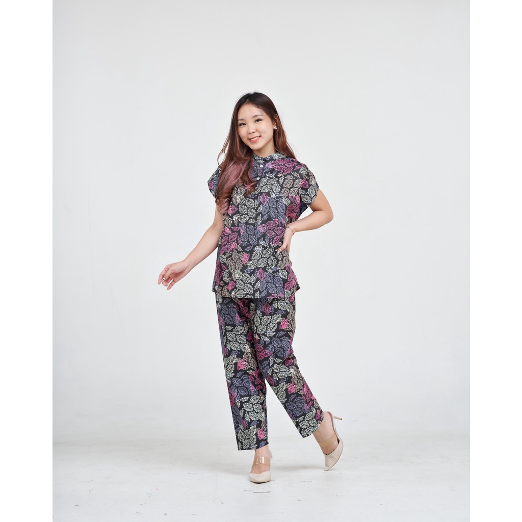 IZANY Piyama Dewasa Daily Set / One Set Aeon all size Lengan Pendek Allsize-HAZEL PINK