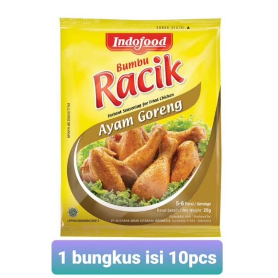 

Bumbu Racik Ayam Goreng (10 pcs) - Indofood Racik 26 gr