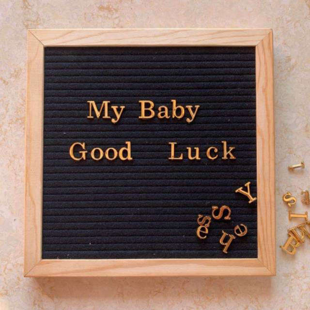 DIY Changeable Felt Letter Board 10x10 Inches With Gold Letters