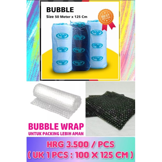 

Bubble Wrap Meteran Hitam Putih ( Uk 100 x 125 Cm ) Packing Barang / Paket. Plastik Packing Barang atau Paket Aman dan Baik. Bubble Wrap Wraping BerKualitas Tebal Premium Harga Grosir Murah.