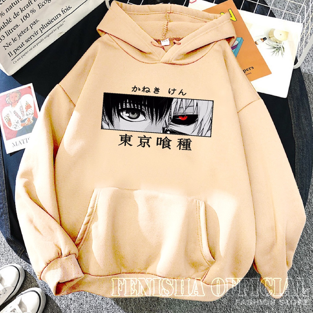 FenishaStore Sweater Hoodie Wanita Anime Tokyo Ghoul Kaneki Ken Eyes