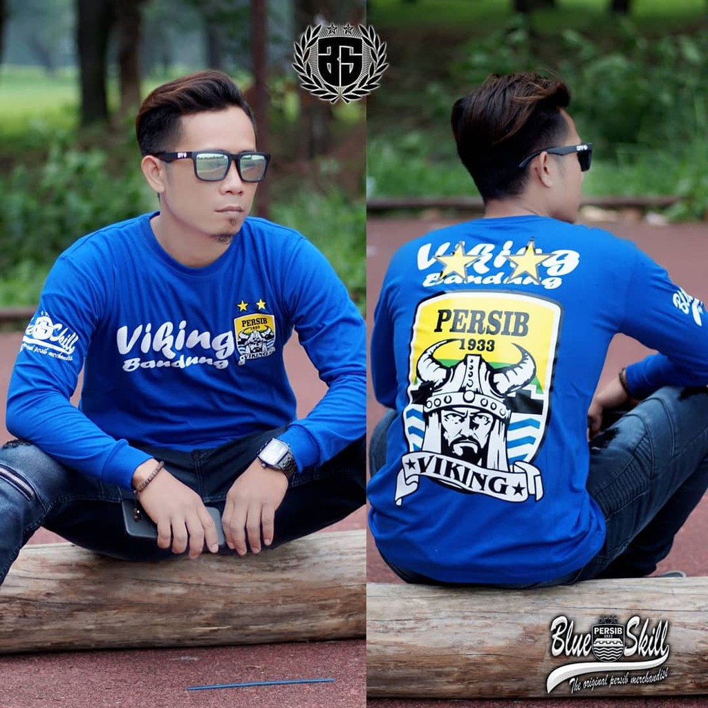 KAOS LENGAN PANJANG BLUE SKILL VIKING PERSIB TERBARU