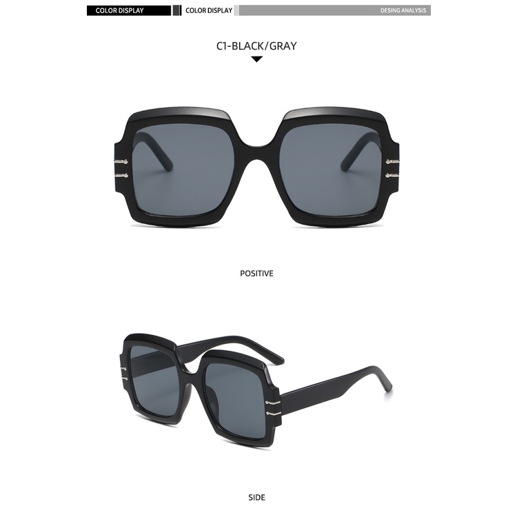 2021 new fashion retro square Korean version big frame men and women trendy sunglasses