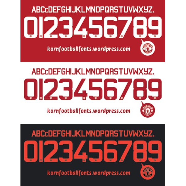 Terlaris CUSTOM FONT NAMESET MANCHESTER UNITED 2015-16