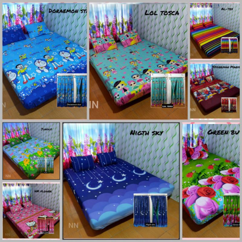 Paket murah Set Sprei Dan Gorden homemade Cuple