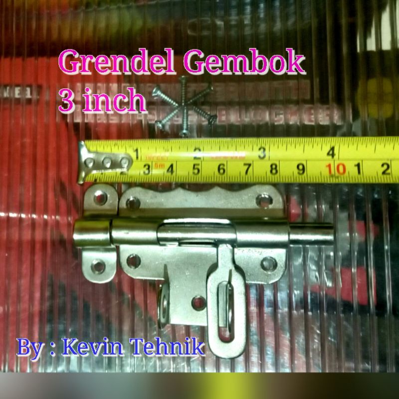 Grendel Overval 3 inch Tebal, Slot Gembok Pintu, Slot Jendela