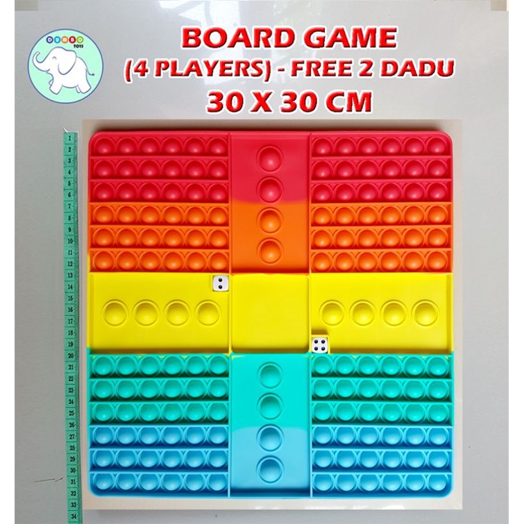 Pop It Board Game Persegi Panjang Battle Free Dadu Rainbow Jumbo-BoardGame4P PersegiA