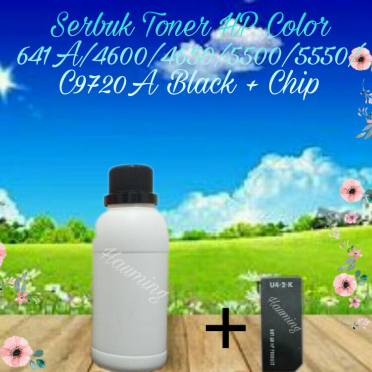 Serbuk Toner HP 641A 4600 4610 4650 4600dtn 4600hdn 4600n 4650dn 4650hdn 4650n C9720A Black + Chip