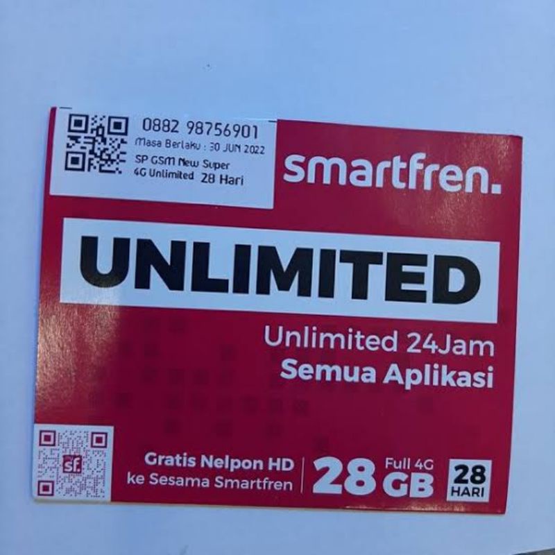 Kartu Perdana Internet Smartfren -Super 4G Unlimited ( Khusus Handphone) *Tinggal Pakai