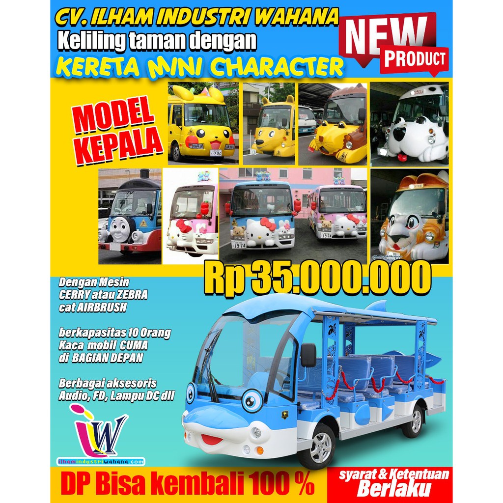odong2 kereta mini bus karakter baru risma