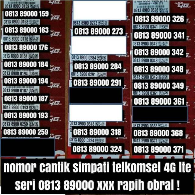 No Cantik Simpati Kartu Telkomsel 4G 0813 89000 xxx Kartu Perdana Simpati
