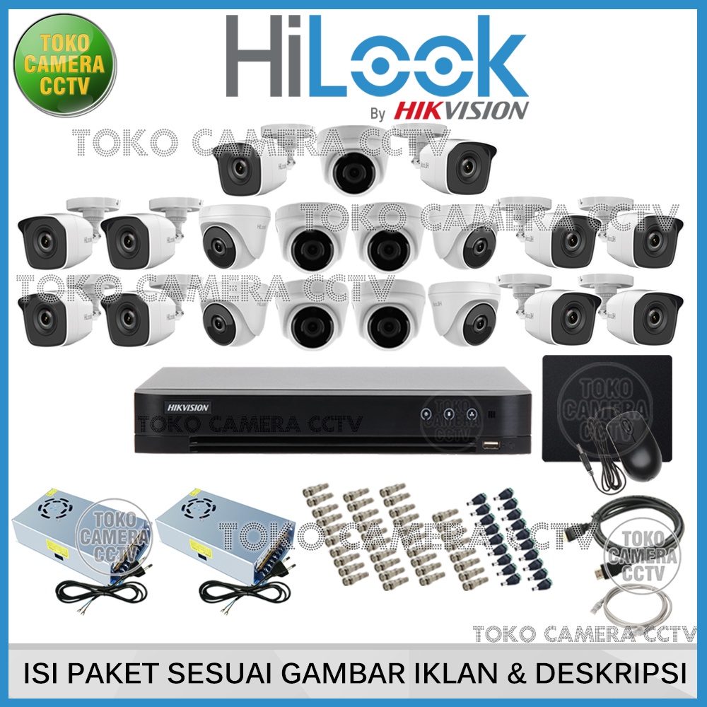 PAKET CCTV HILOOK 5MP 32 CHANNEL 19 KAMERA