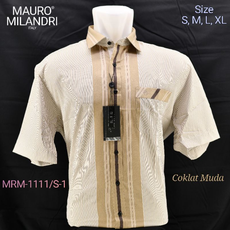 Kemeja Formal Pria Lengan Pendek Mauro Milandri MRM-1111-S-1 Slim Fit