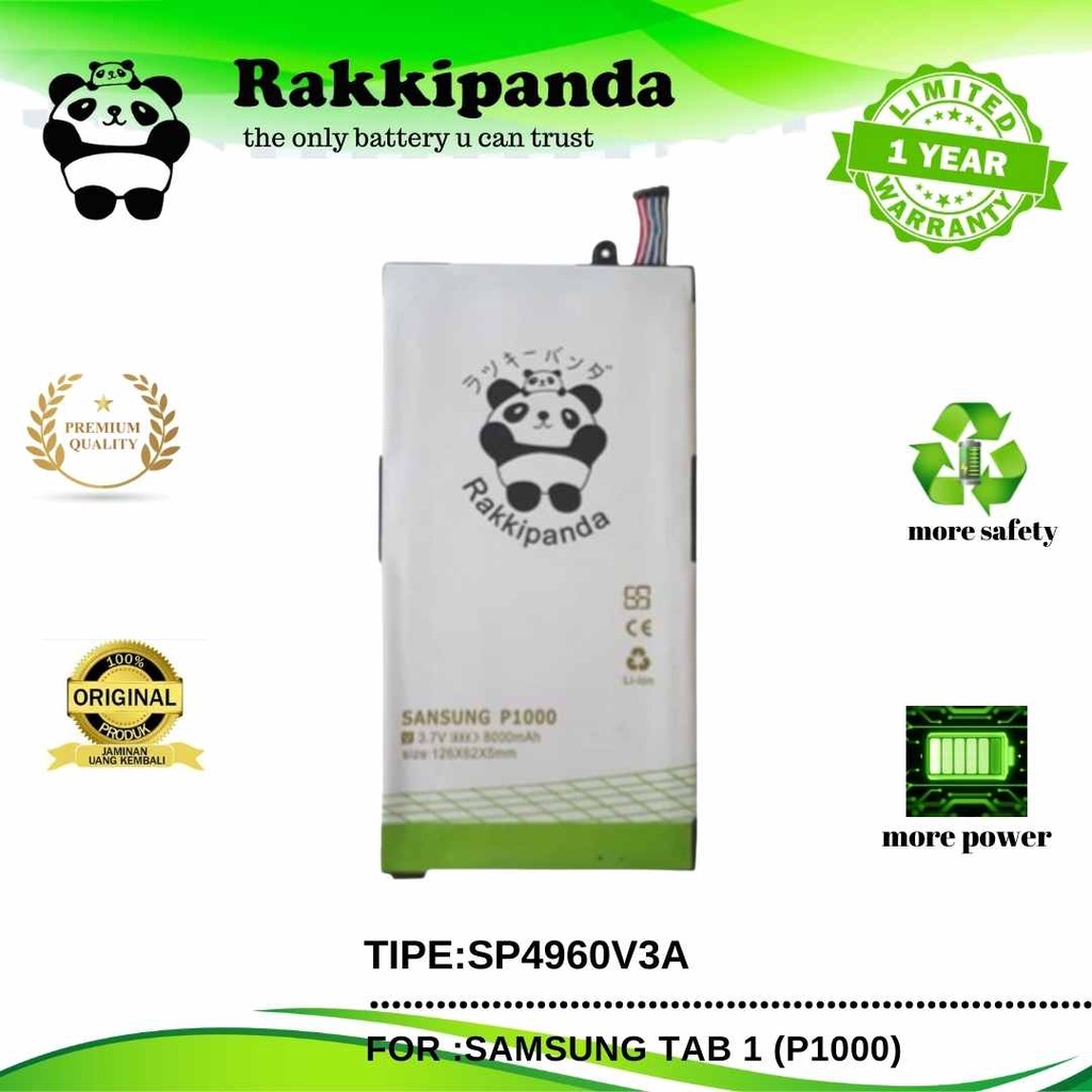 (R/K)- RakkiPanda - SP4960V3A Samsung Tab 1 P1000 Batre Batrai Baterai