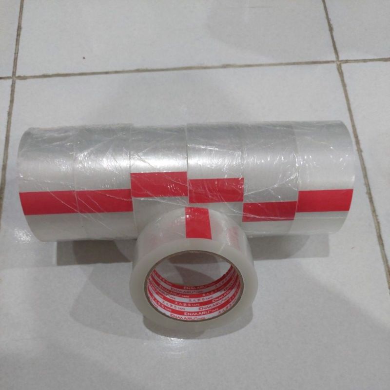Lakban Bening Enmaru 45x100 Yard Merah