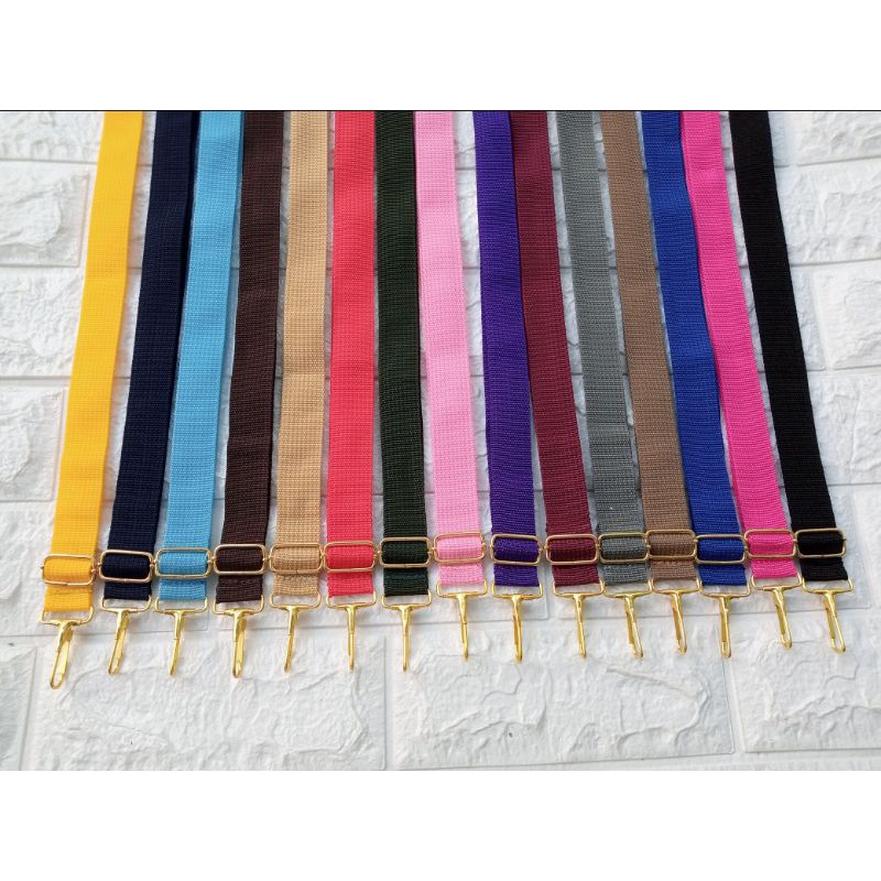 LONGSTRAP / TALI TAS  SELEMPANG POLOS UK 2,5CM KRB TEBAL EMAS