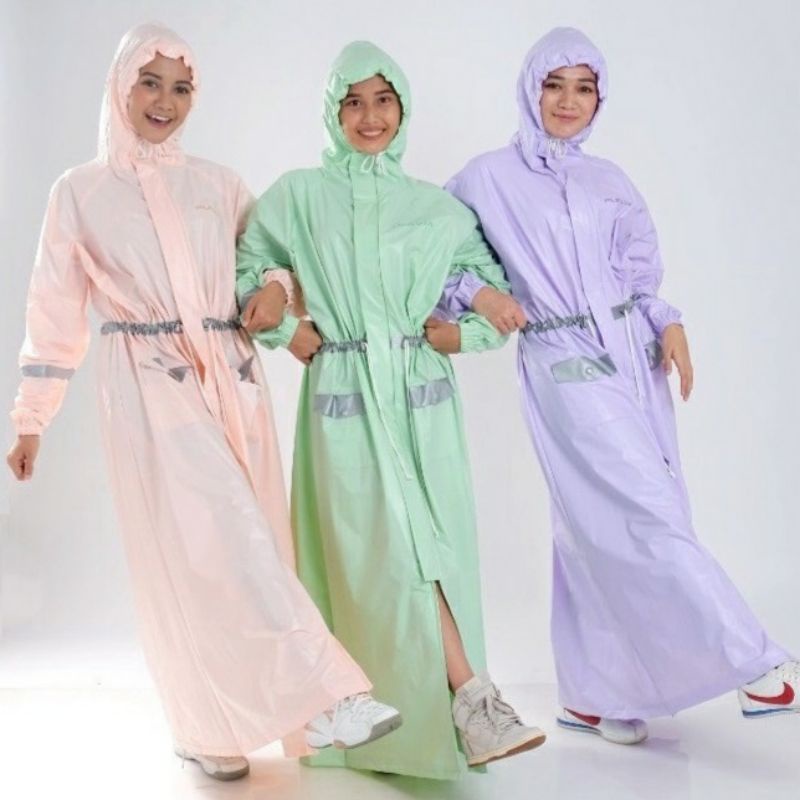 Jas Hujan Gamis Salsabila Plevia - Jas Hujan Muslimah Wanita Modern