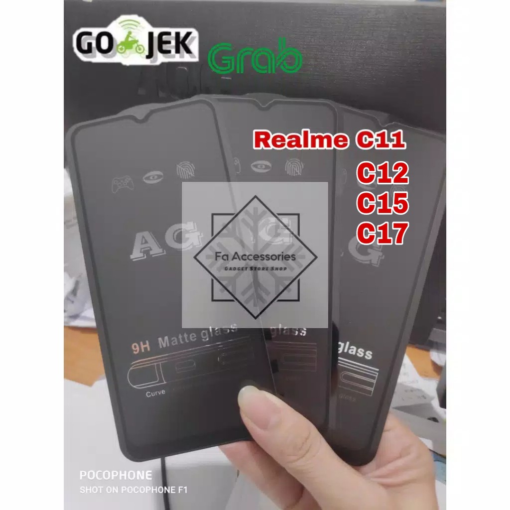 Fa Tempered matte glass Realme C11 c12 c15 c17 C20 C21 C25 C21Y C25S C31 C30 C35 C33 C30S C55 NFC Y S anti glear anti minyak