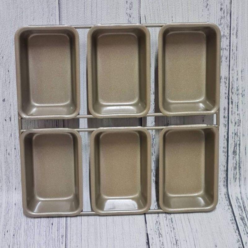 mini rectanguler Loaf 6cups bake pan / loyang roti mini