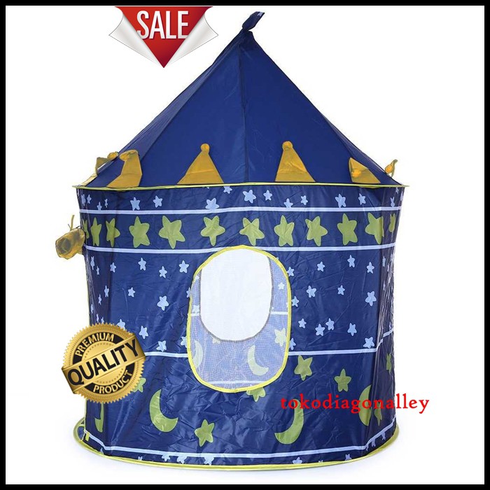 Tenda Anak Istana Bermain Biru Portable Mainan