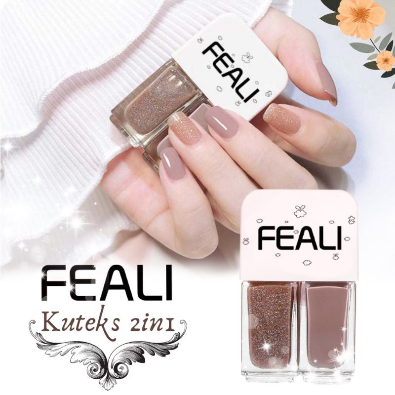 FEALI 2IN1 KUTEK HALAL KUTEKS 2 TONE KUTEK KOREA CAT KUKU MUSLIMAH