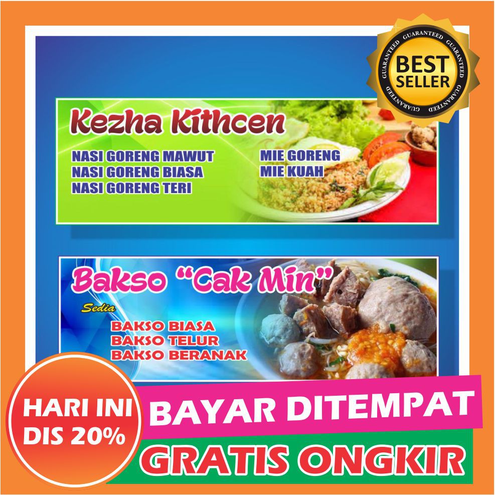 JASA DESAIN BANNER BALIHO SPANDUK CUSTOM DESIGN BACKGROP WARUNG MAKAN / KONTER HP/ PULSA / ATM / BAN