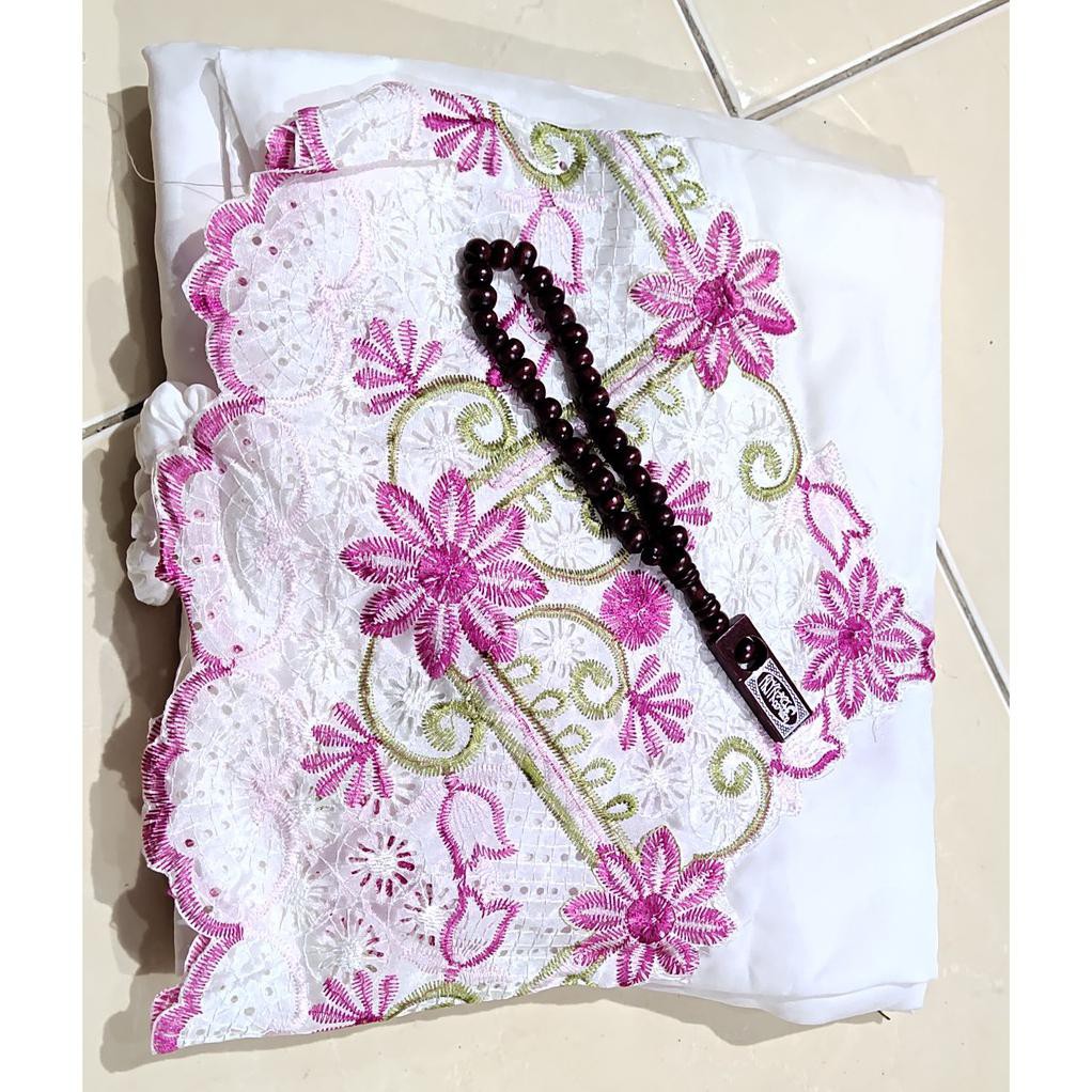 Mukena Dewasa Mukena Aulia Beesway Renda Bordir Punggung Tas