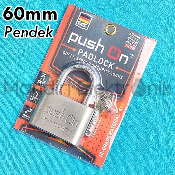 Gembok 60mm Pendek - Gembok Push On Pendek 60mm Short - Gembok Stainless Leher Pendek Short