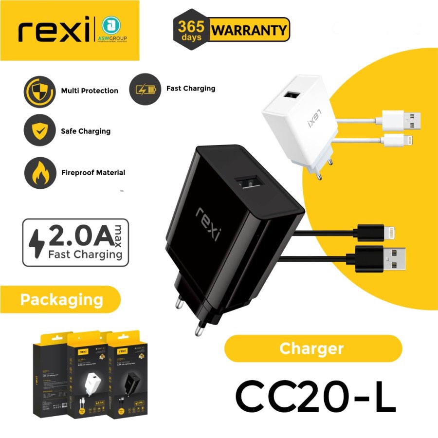 CHARGER REXI LIGHTNING FAST CHARGING 2A 10W CC20-L