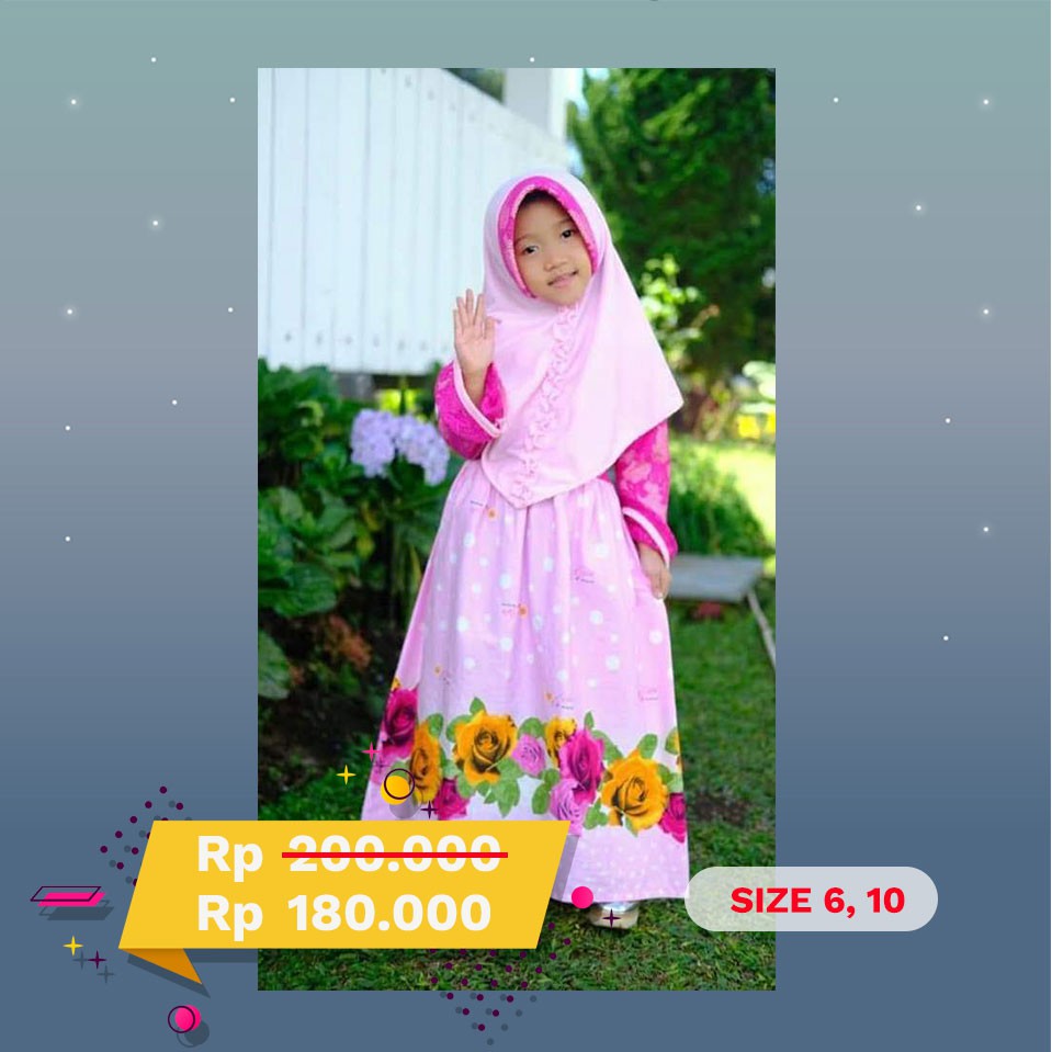 GAMIS ANAK LABELLA ORIGINAL PRINTING LABELLA /  BAJU MUSLIM ANAK TERBARU  / GAMIS ANAK PEREMPUAN