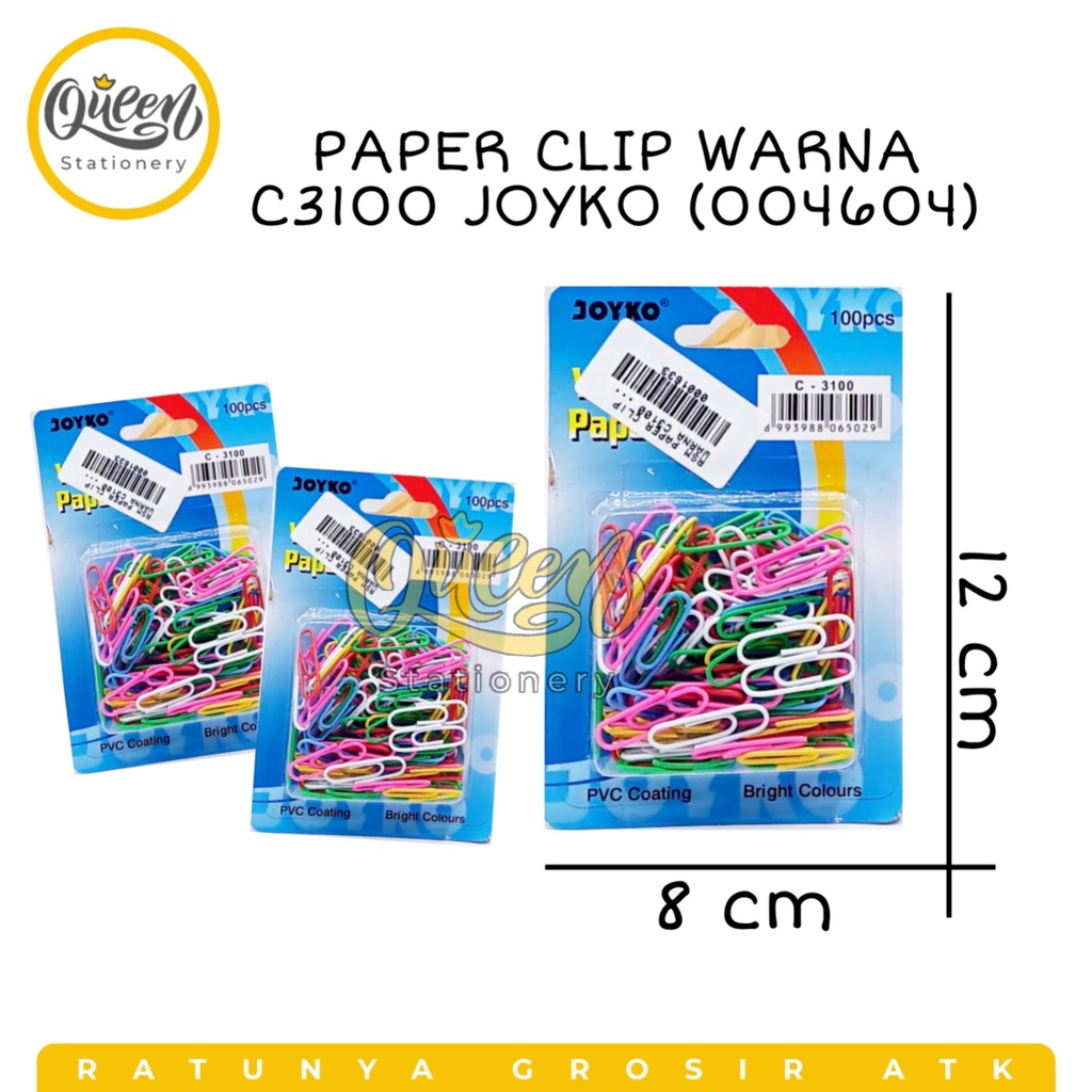 

PAPER CLIP WARNA C3100 JOYKO / PENJEPIT KERTAS WARNA / PAPERCLIP (004604)