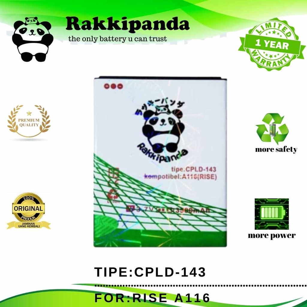 (R/K)- RakkiPanda - CPLD143 CPLD-143 CPLD 143 Coolpad Rise A116 Batre Batrai Baterai