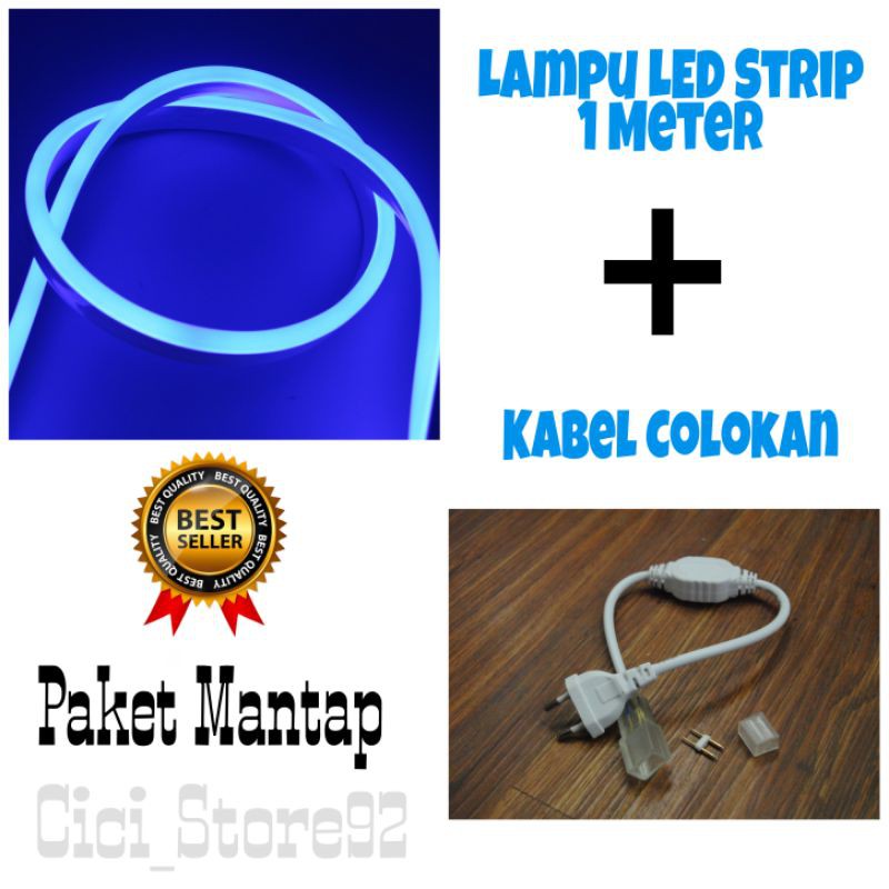 Lampu LED Strip 2835 220V 1 Meter + Kabel Modul