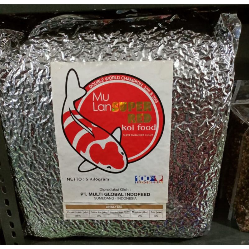 Pakan Koi - Mulan Koi Food Super Red Super Enhancer Color 5 kg Floating [FOOD GRADE]