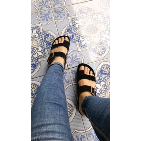 SANDAL BIRKEN JEMPOL SUEDE HITAM